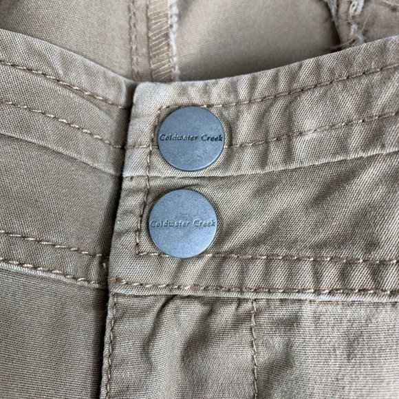 Coldwater Creek Capri Pants Womens 12 Bown Solid Zip Snap Close Drawstring Cuff - Picture 8 of 9